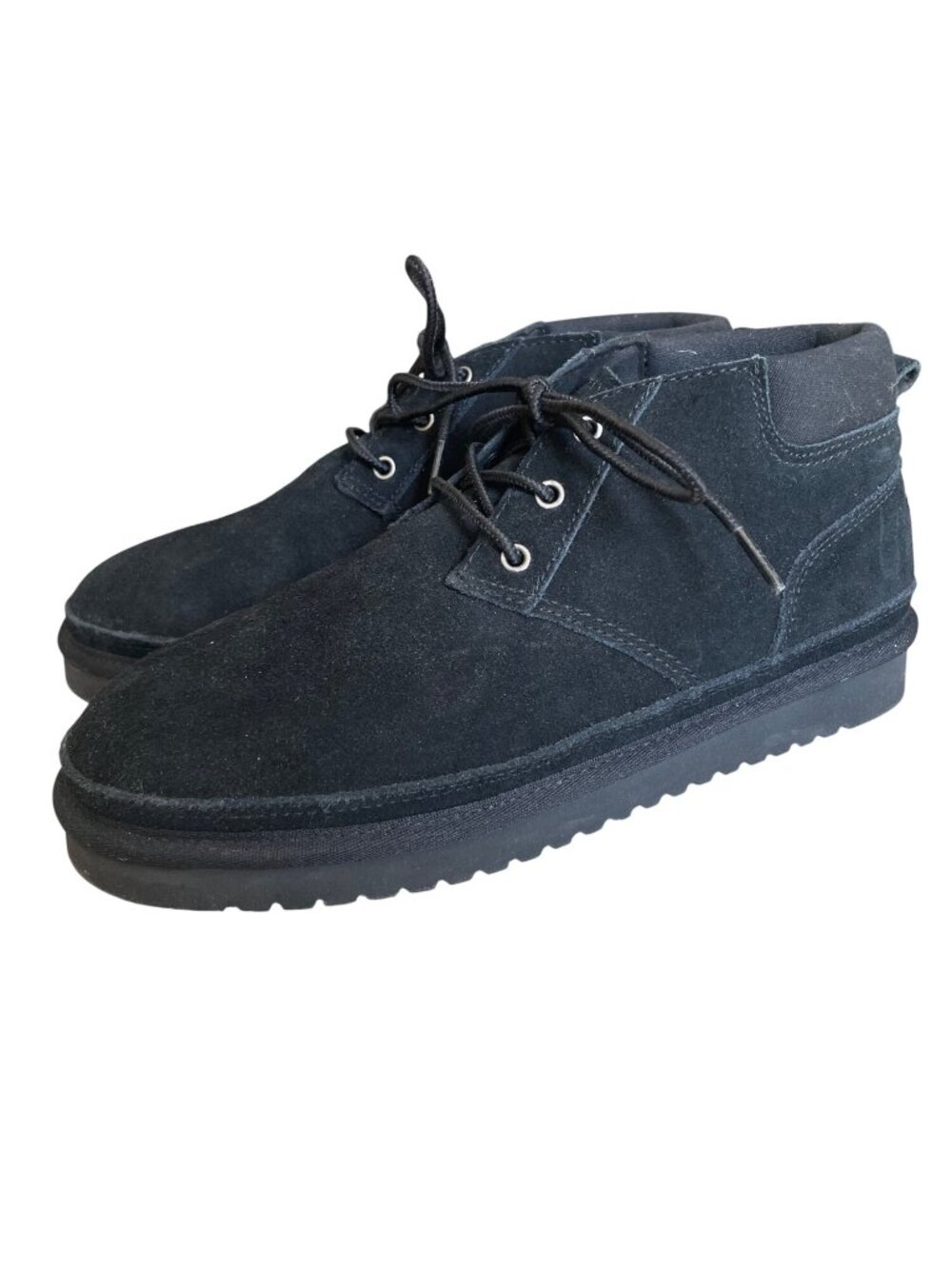 Koolaburra UGG Advay Suede Black Lace-Up Chukka Boots Shearling Womens Size 9 - Picture 1 of 10